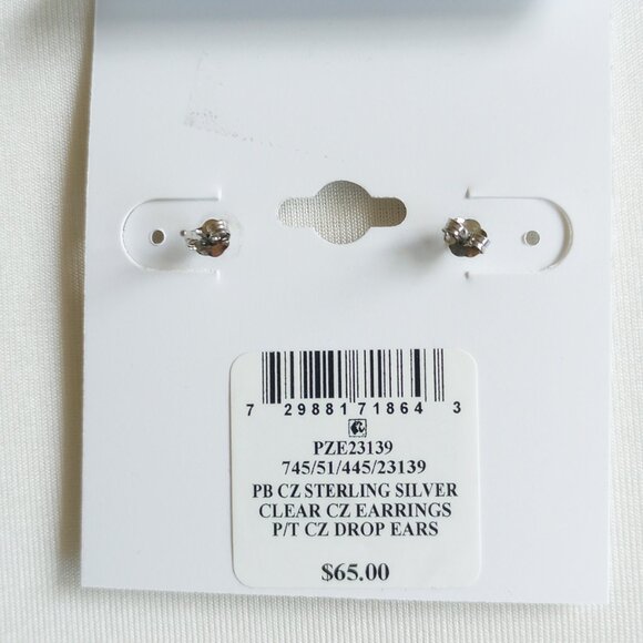 NWT $65 Sterling Silver Cubic Zirconia Chain Drop Earrings Giani Bernini - Picture 4 of 4